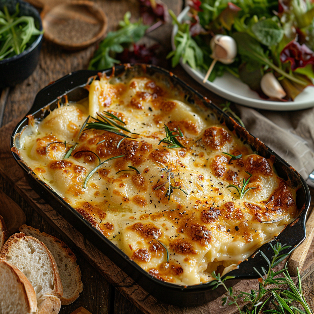 Gratin dauphinois met knoflook en rozemarijn