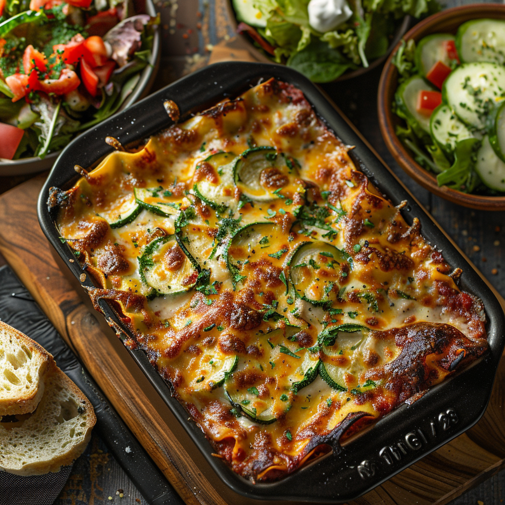 Groente-lasagne met courgette, paprika en ricotta