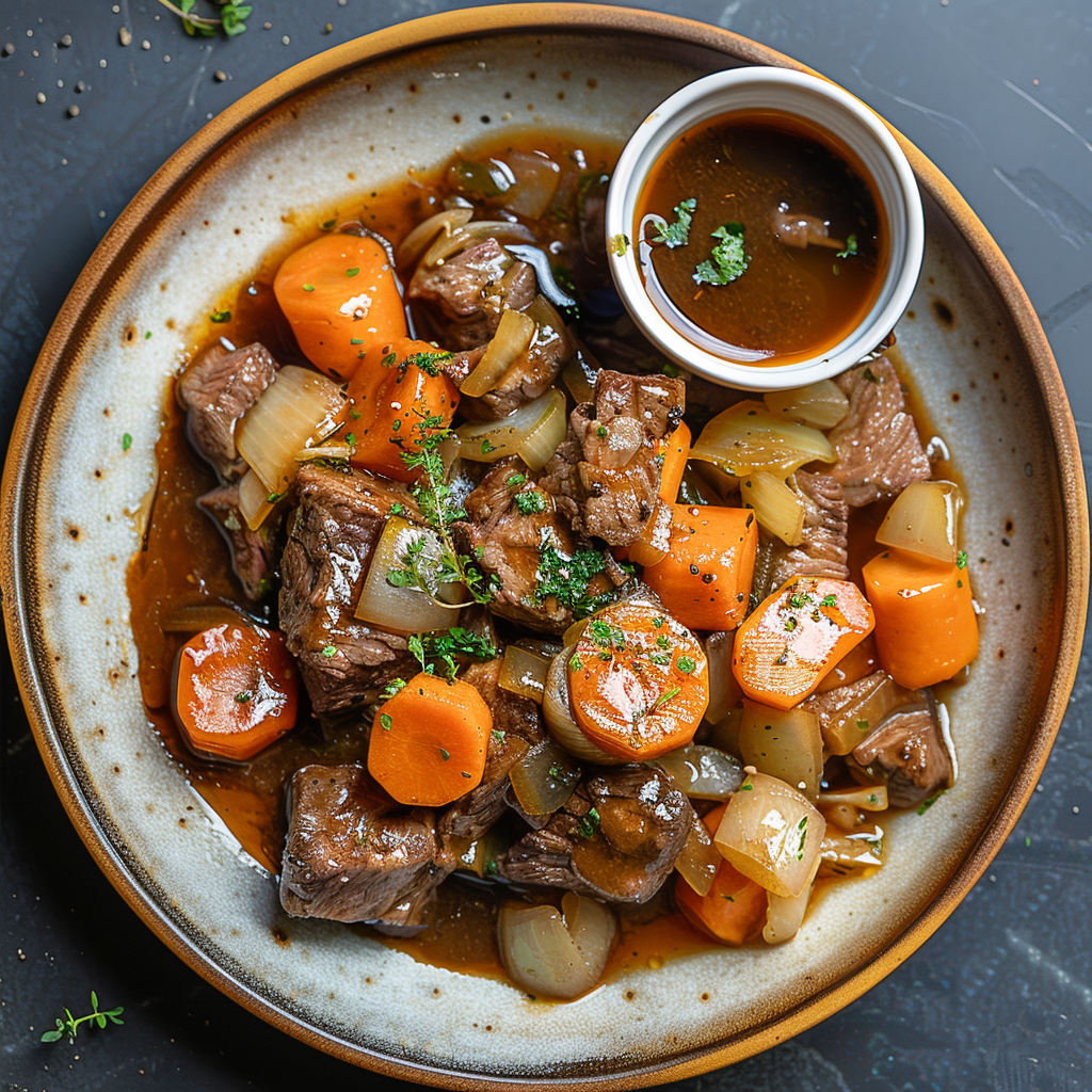 Hutspot stamppot met wortel, ui en rundvlees