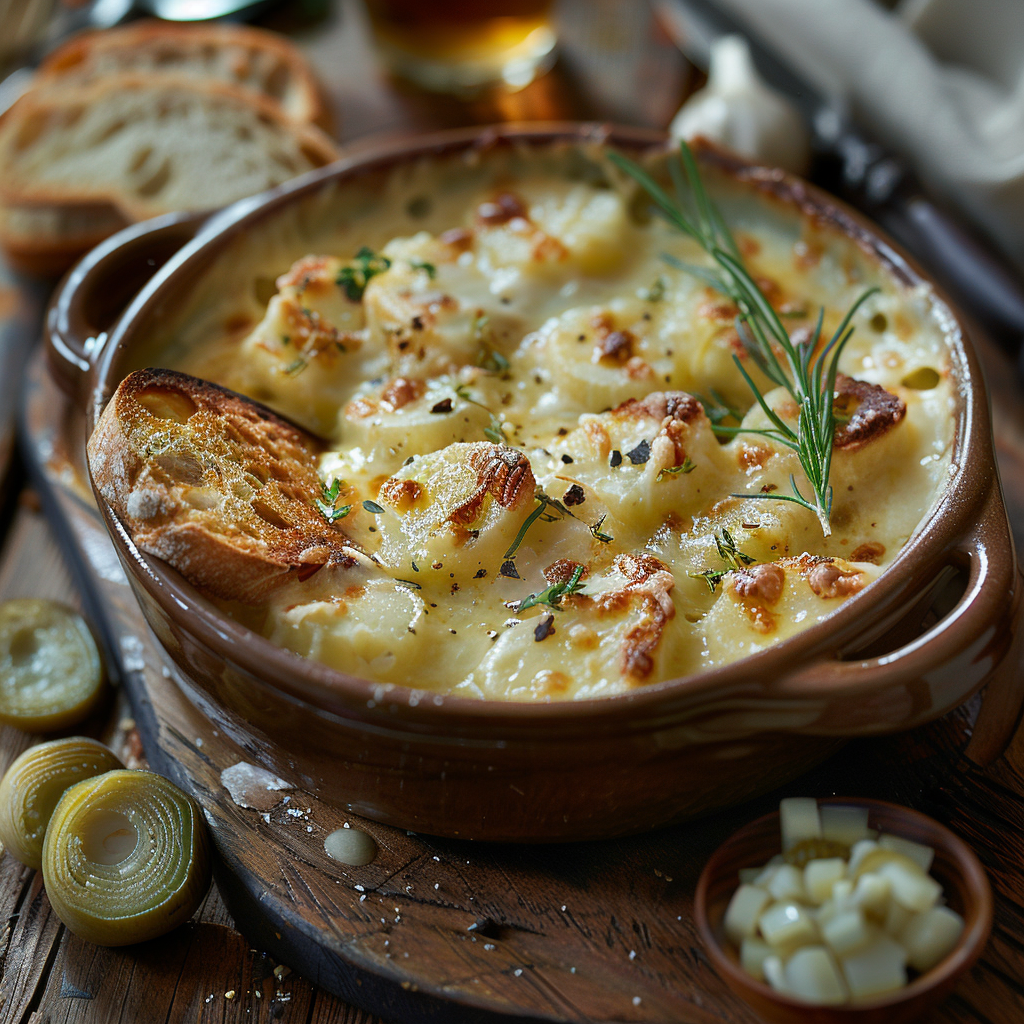 Kaasfondue met Gruyère, Emmentaler en knoflook