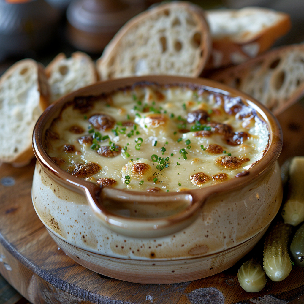Kaasfondue met Gruyère, Emmentaler en knoflook
