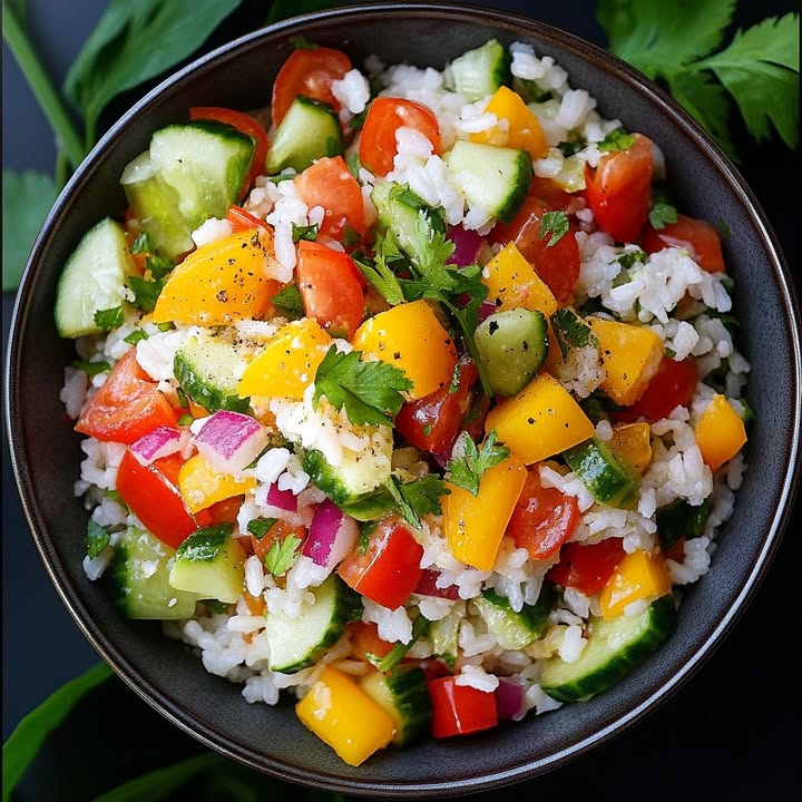 Kleurige Rijstsalade Groenten