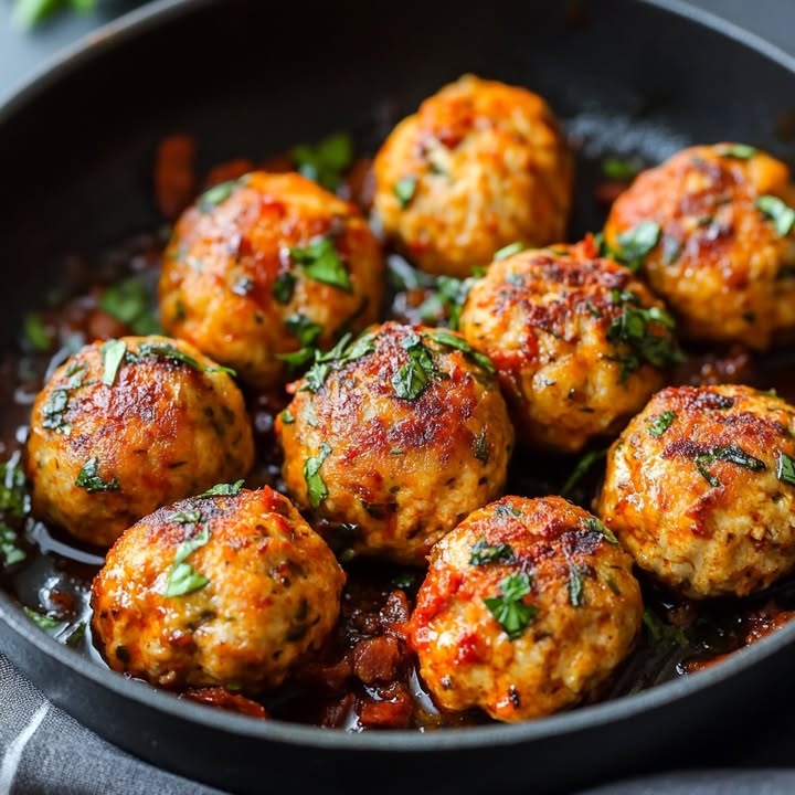Kruidige Kipballetjes Tomatensaus