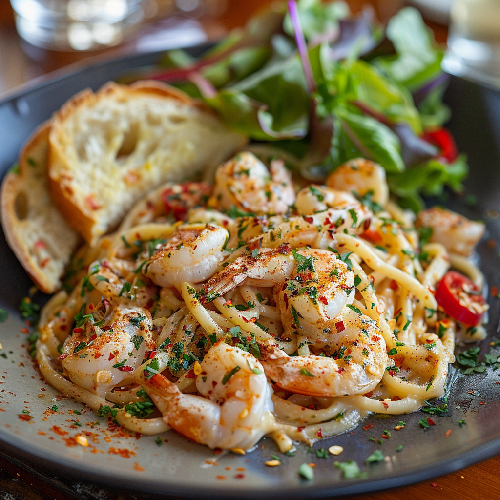 Linguine met zeevruchten en chilivlokken