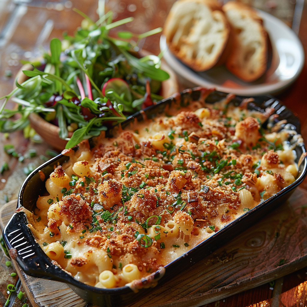 Mac & cheese uit de oven met krokante topping