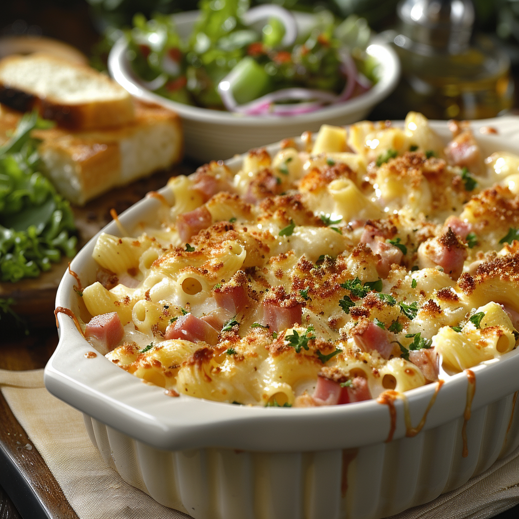 Macaroni ovenschotel met ham en kaas