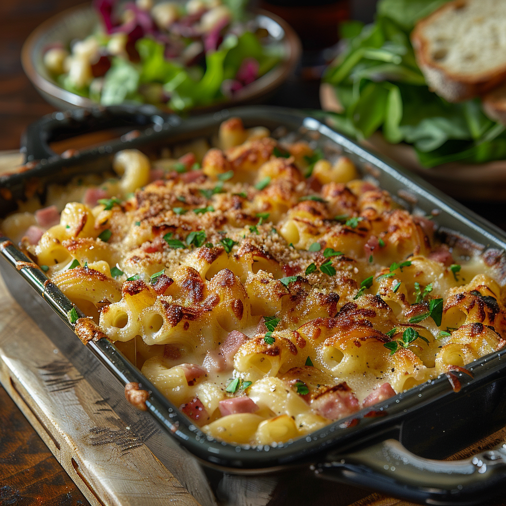 Macaroni ovenschotel met ham en kaas