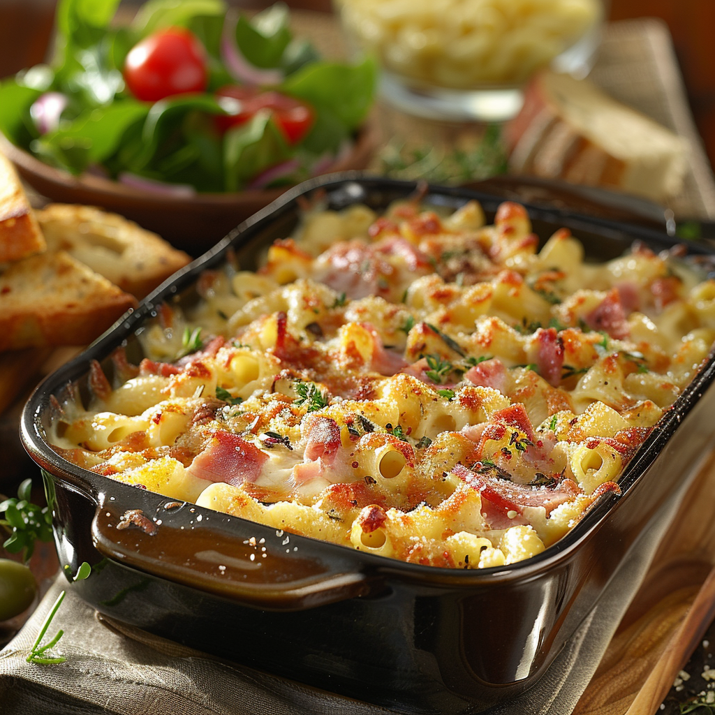 Macaroni ovenschotel met ham en kaas