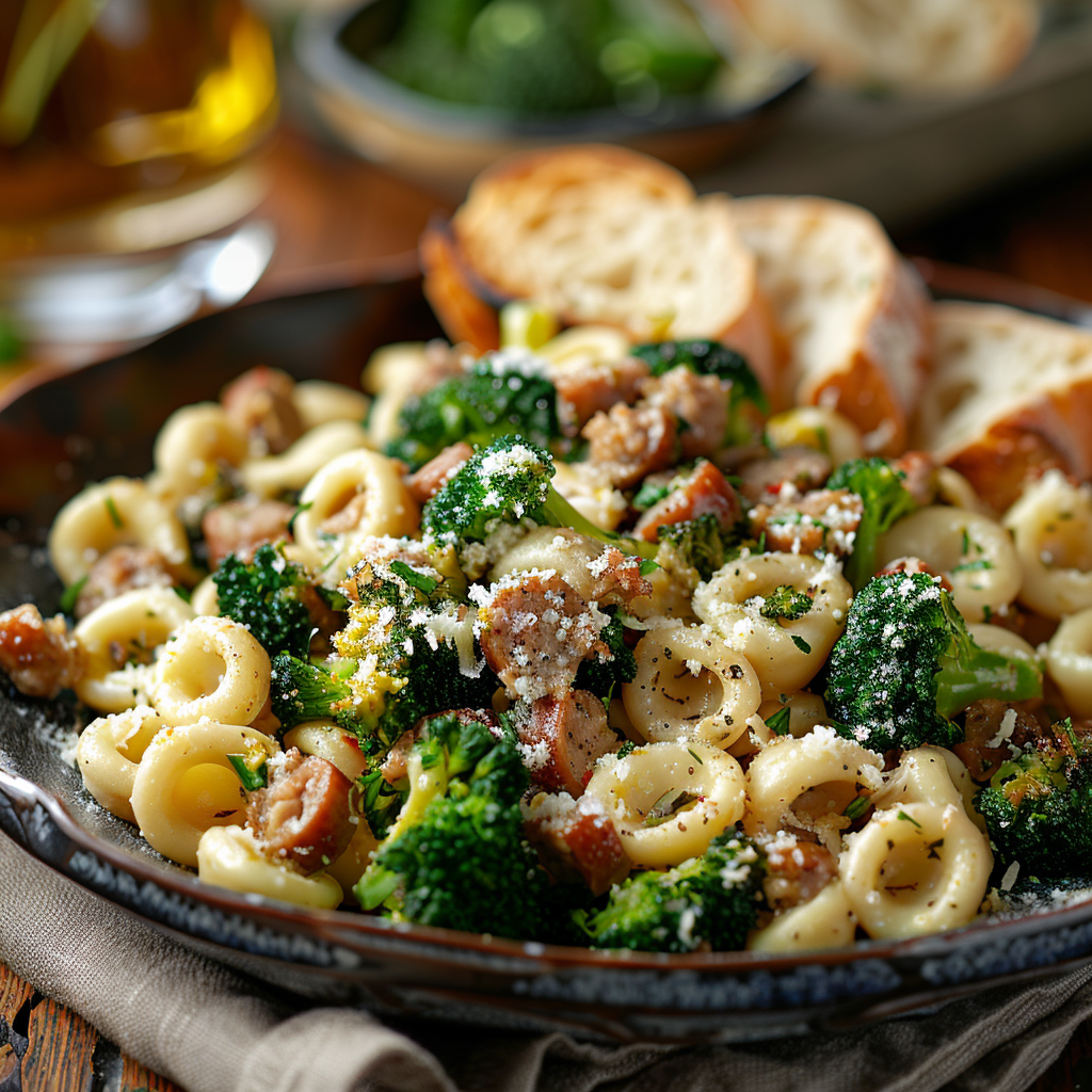 Orecchiette met worst, broccoli en pecorino