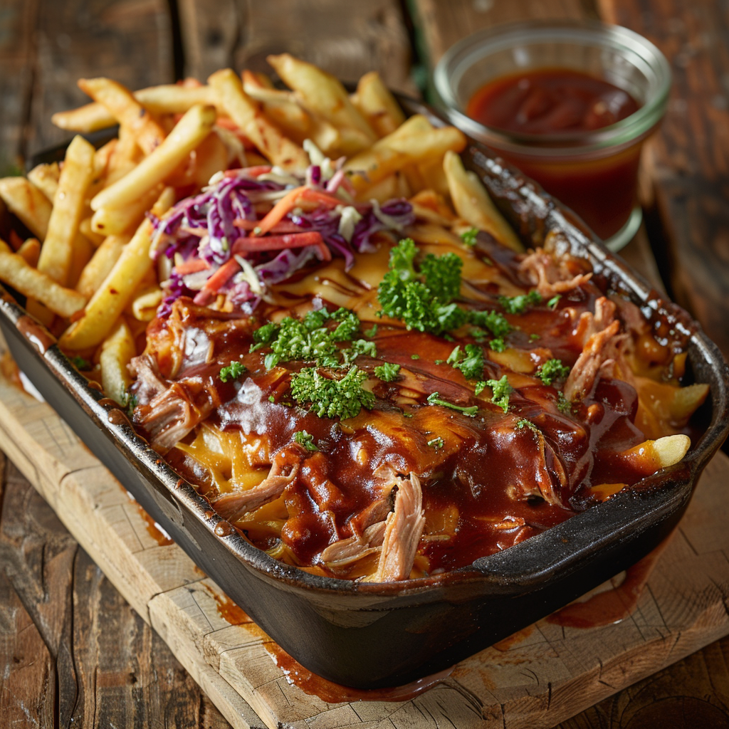 Ovenschotel met pulled pork en BBQ-saus