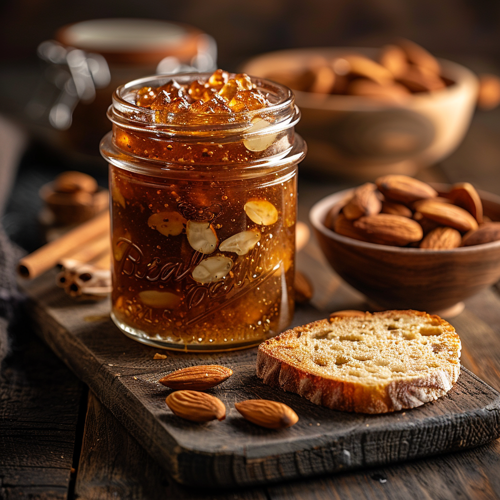 Perzik-jam met amaretto en kardemom