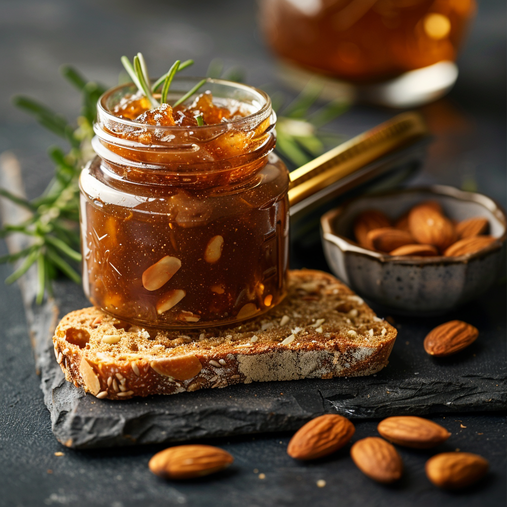 Perzik-jam met amaretto en kardemom