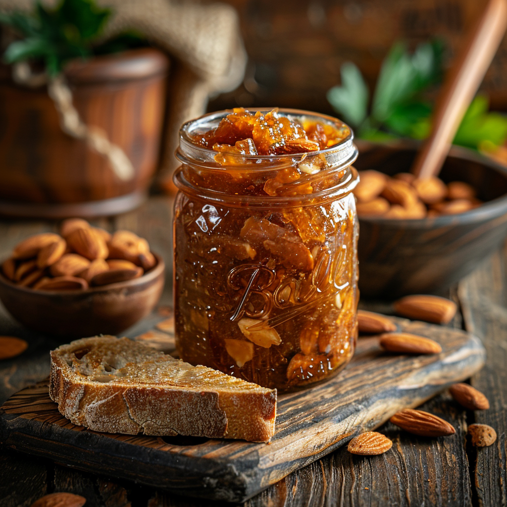 Perzik-jam met amaretto en kardemom