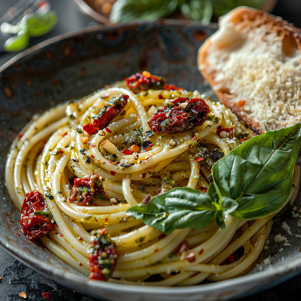 Pesto rosso met zongedroogde tomaat en basilicum