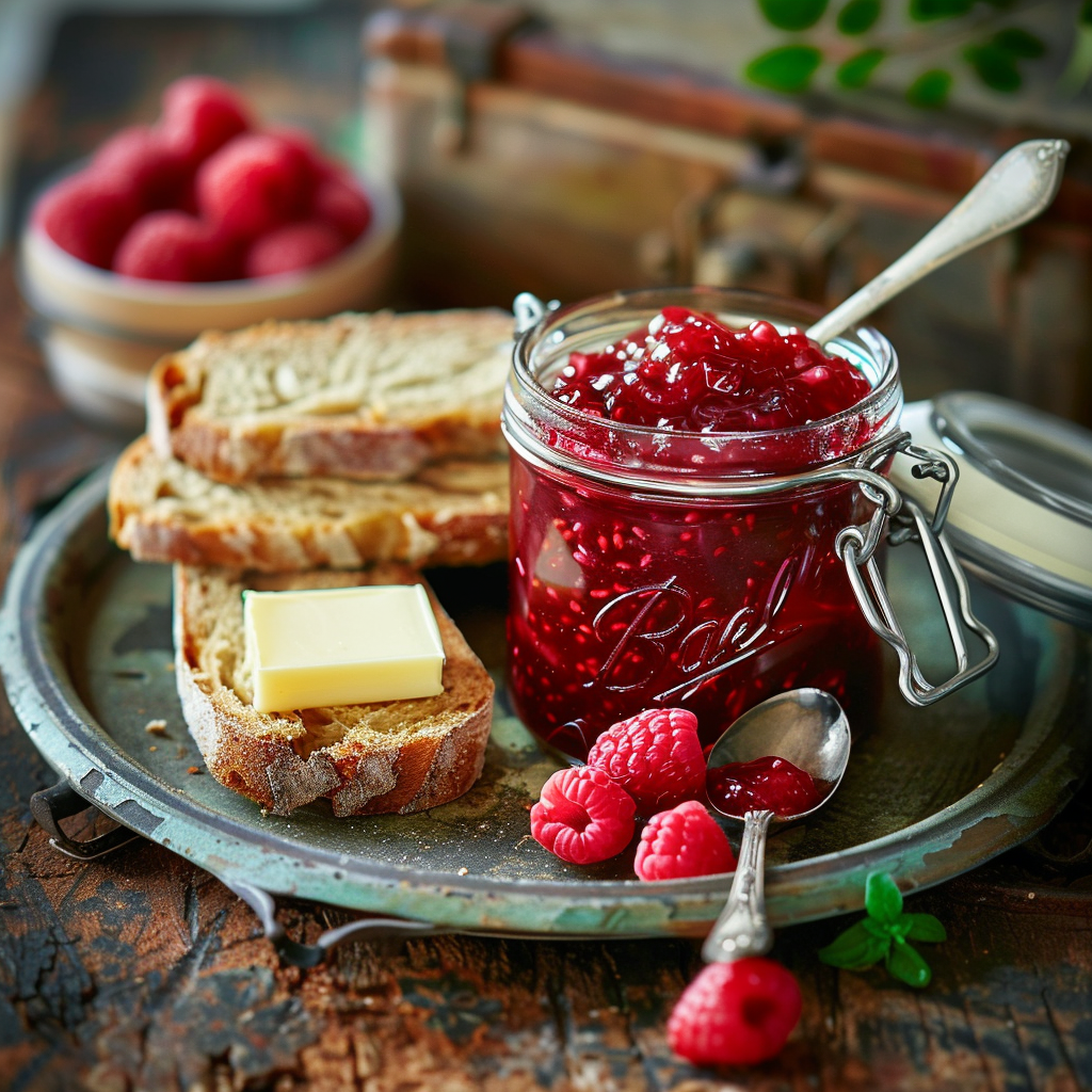 Rabarber-jam met frambozen en vanille