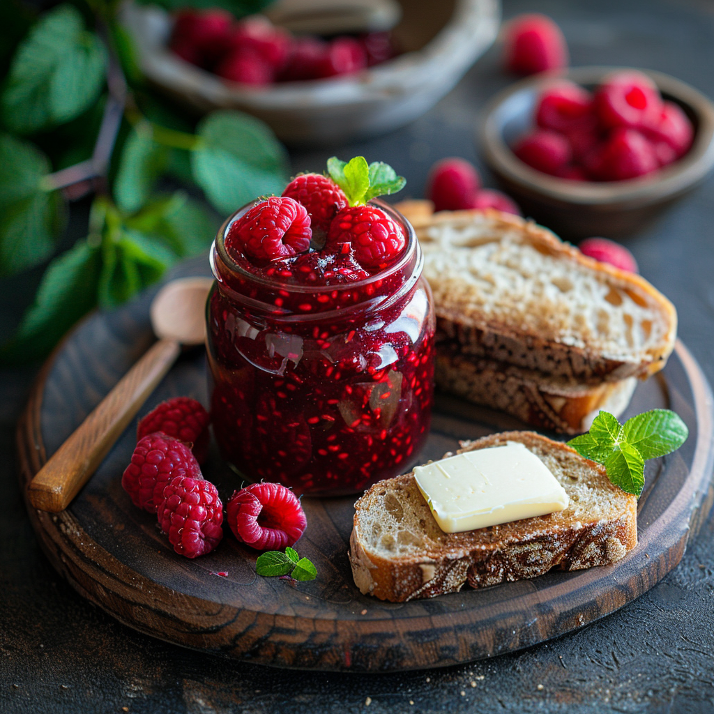 Rabarber-jam met frambozen en vanille