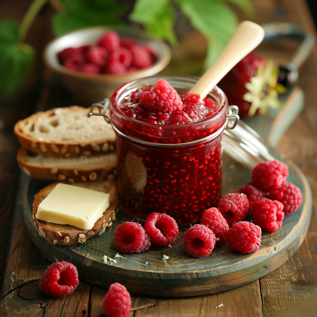 Rabarber-jam met frambozen en vanille