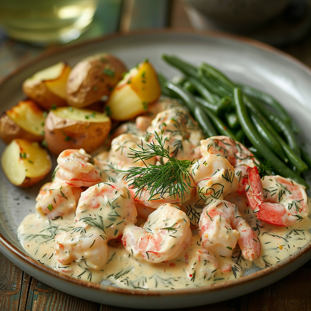 Romige dillesaus voor vis en zeevruchten