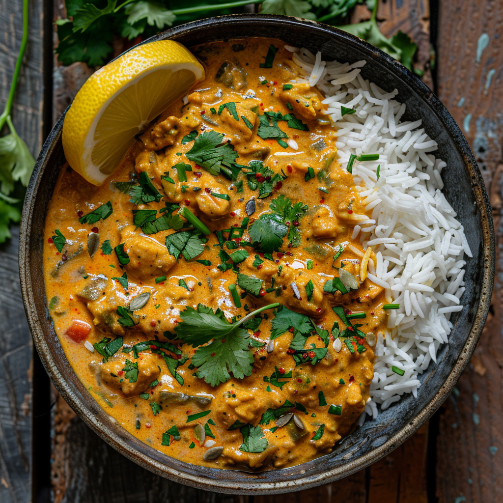 Schelviscurry met kokosmelk en koriander