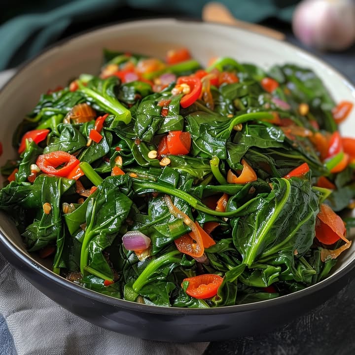 Spinazie Paprika Knoflook