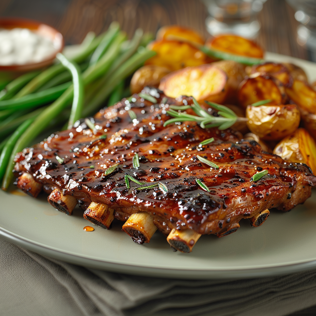Varkensspareribs met honing-mosterd marinade