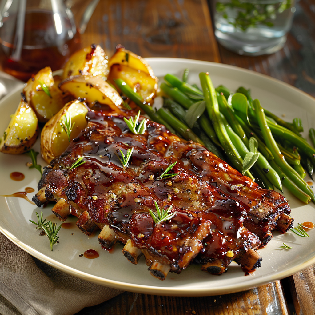 Varkensspareribs met honing-mosterd marinade