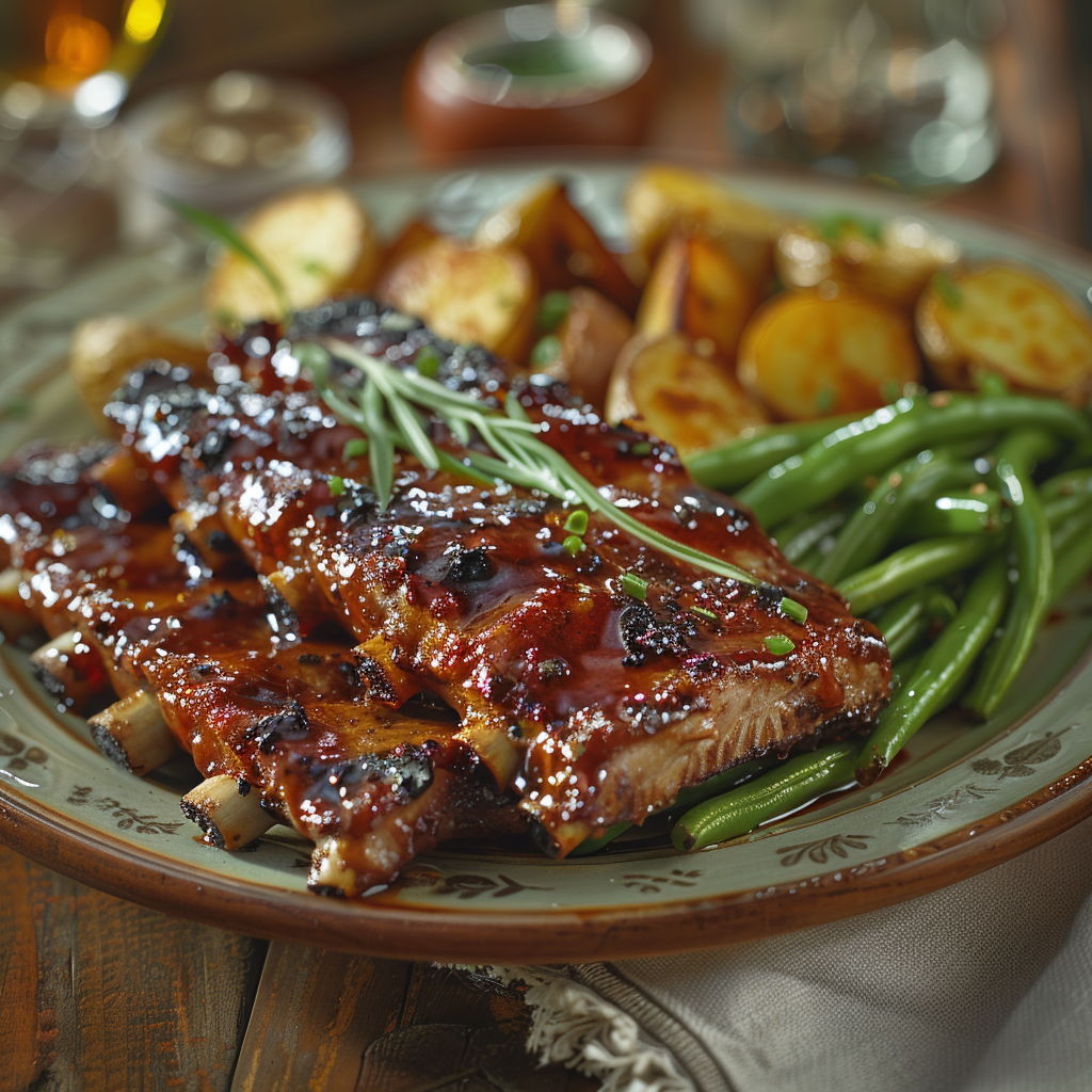 Varkensspareribs met honing-mosterd marinade
