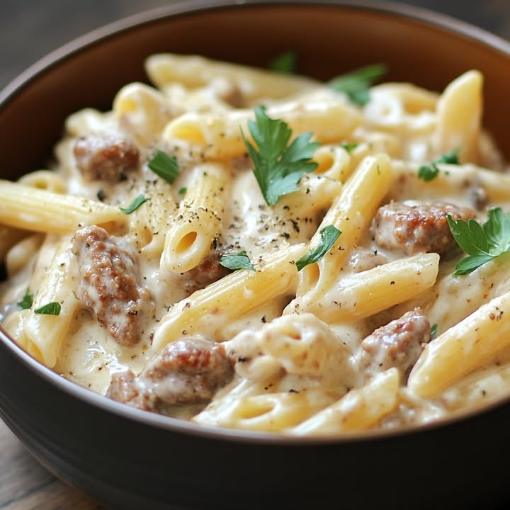 Cremige Penne Saucisse