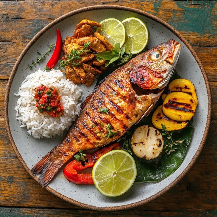 Gegrilde Rouget Tropisch