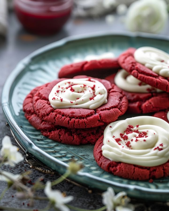 Gemakkelijke Rode Velvet Cookies