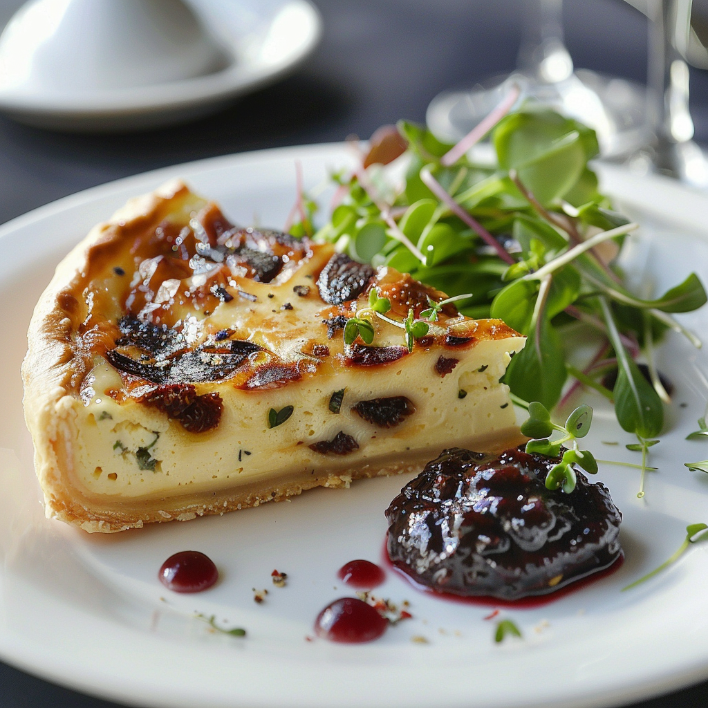 Kaastaart met blauwe kaas en vijgencompote