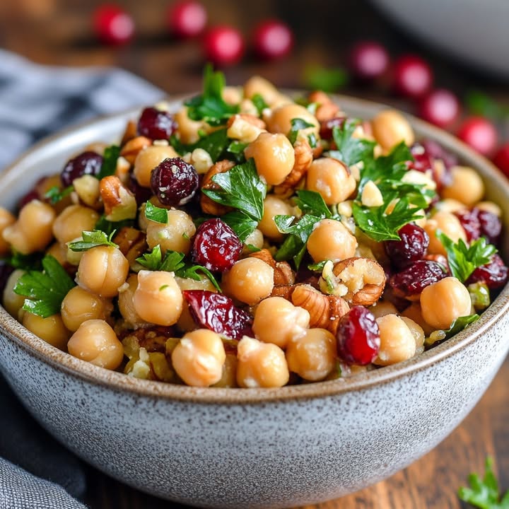 Kikkererwtensalade met noten