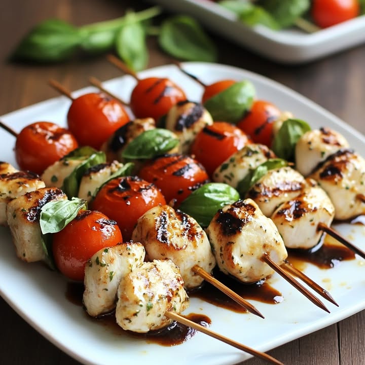 Kip Caprese Spiesjes