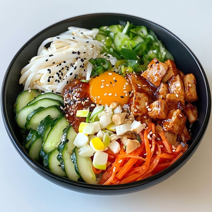 Kleurige Bibimbap Schotel