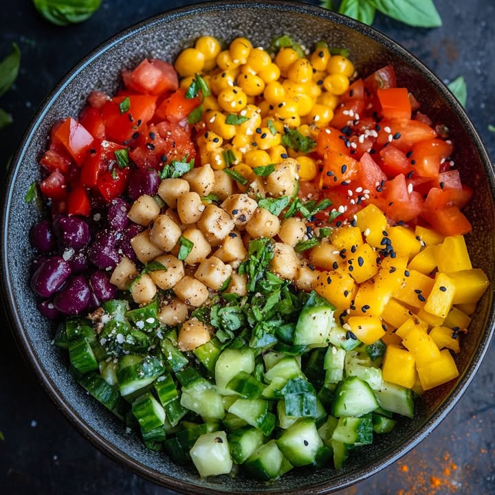 Kleurige Kikkererwtensalade