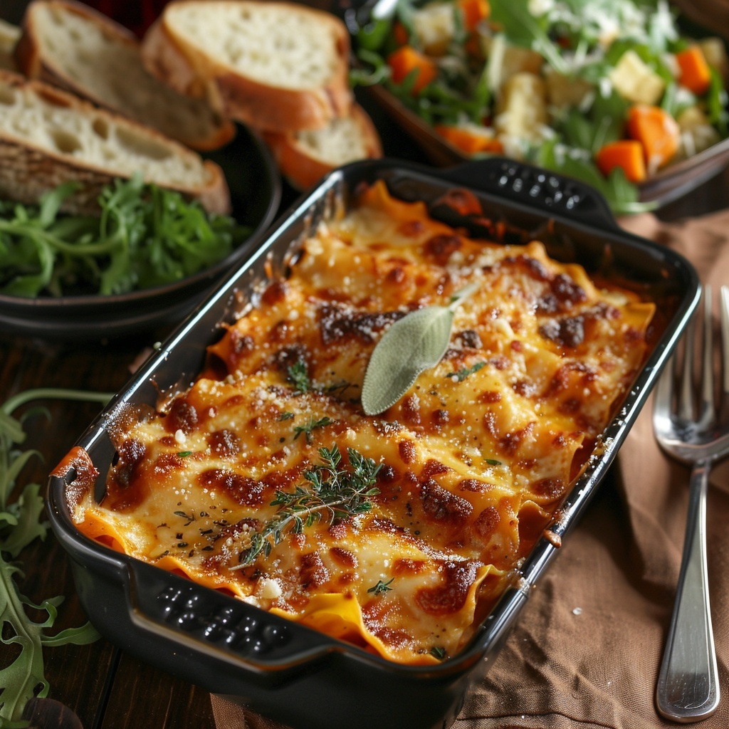 Lasagne met pompoen, salie en pecorino