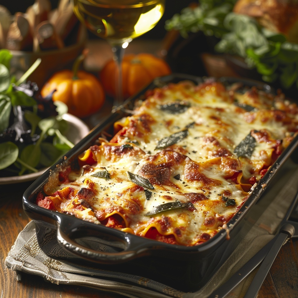 Lasagne met pompoen, salie en pecorino