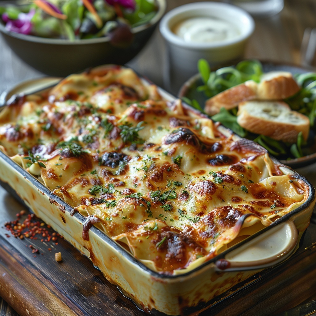 Lasagne met zeevruchten en saffraan
