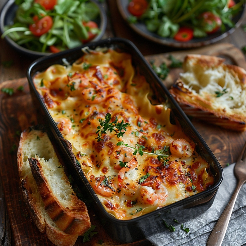 Lasagne met zeevruchten en saffraan