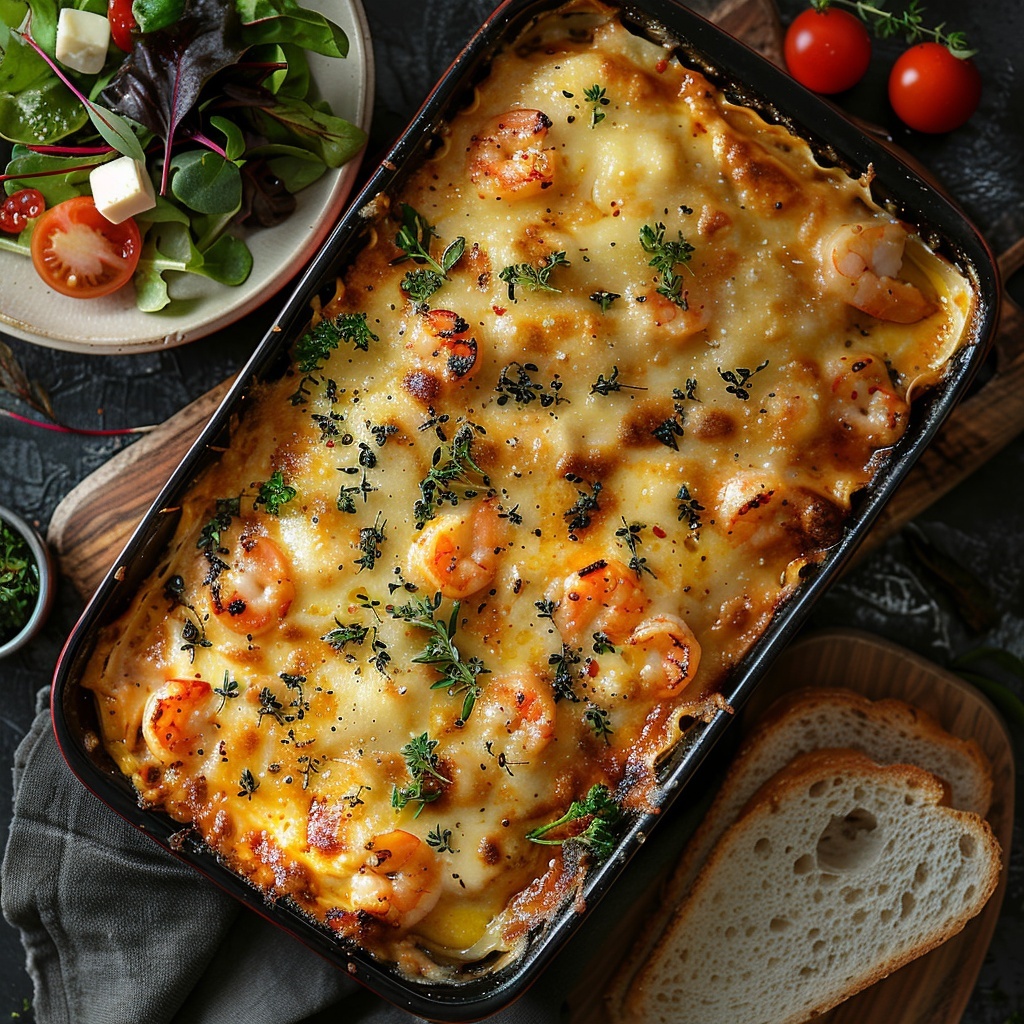 Lasagne met zeevruchten en saffraan