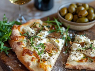 Pizza bianca met truffelricotta en rucola: verrukkelijk recept