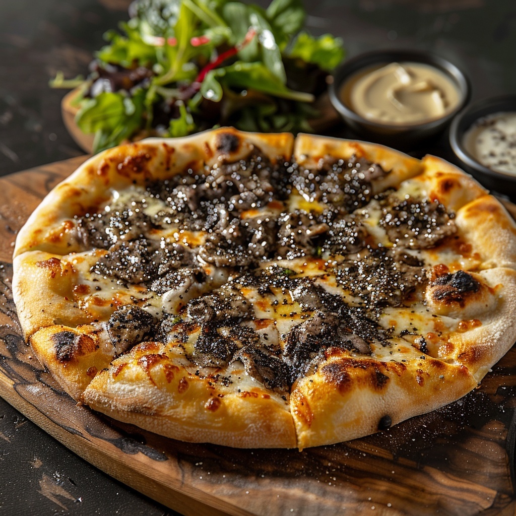 Pizza quattro formaggi met truffelolie