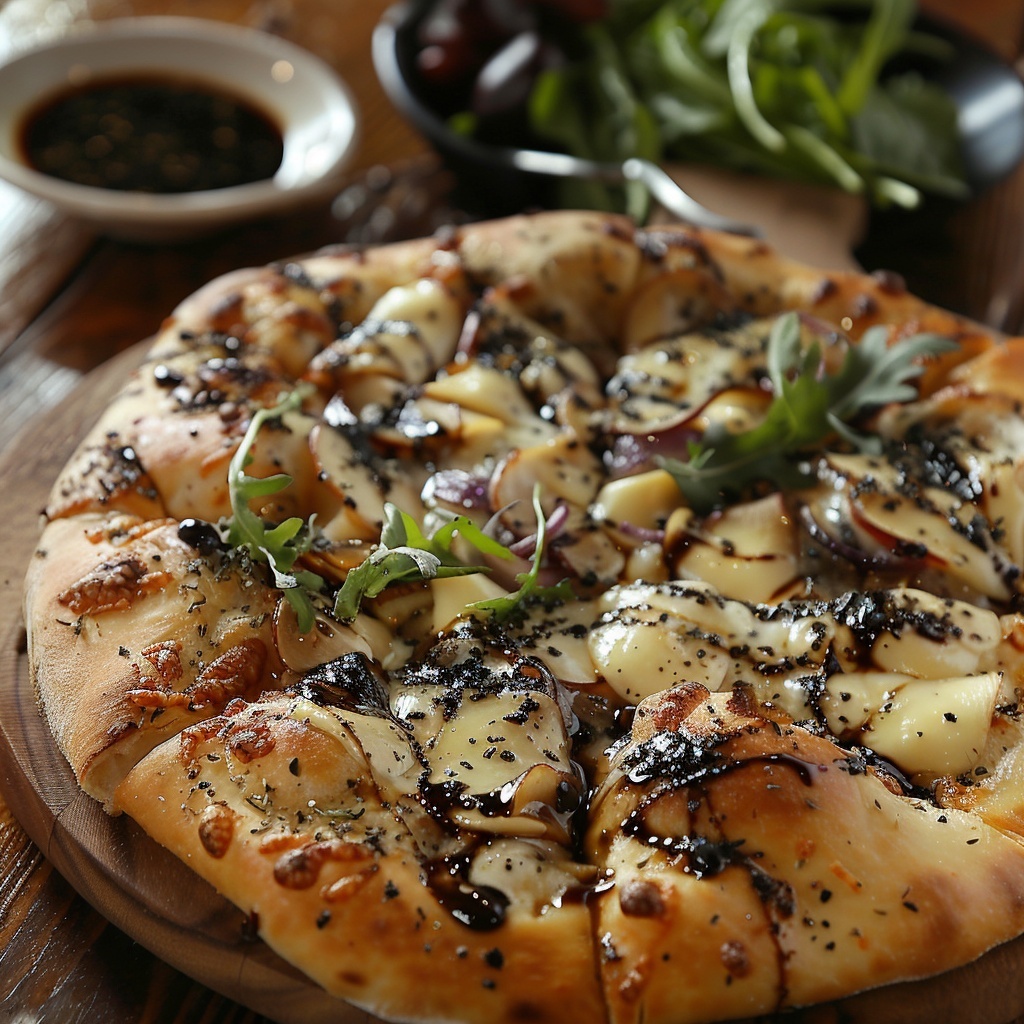 Pizza quattro formaggi met truffelolie