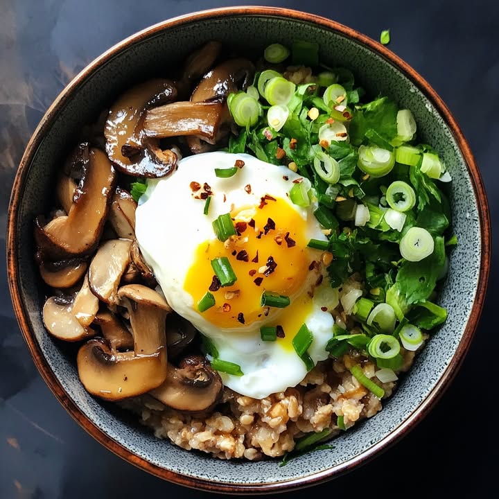 Zoute Porridge Champignons