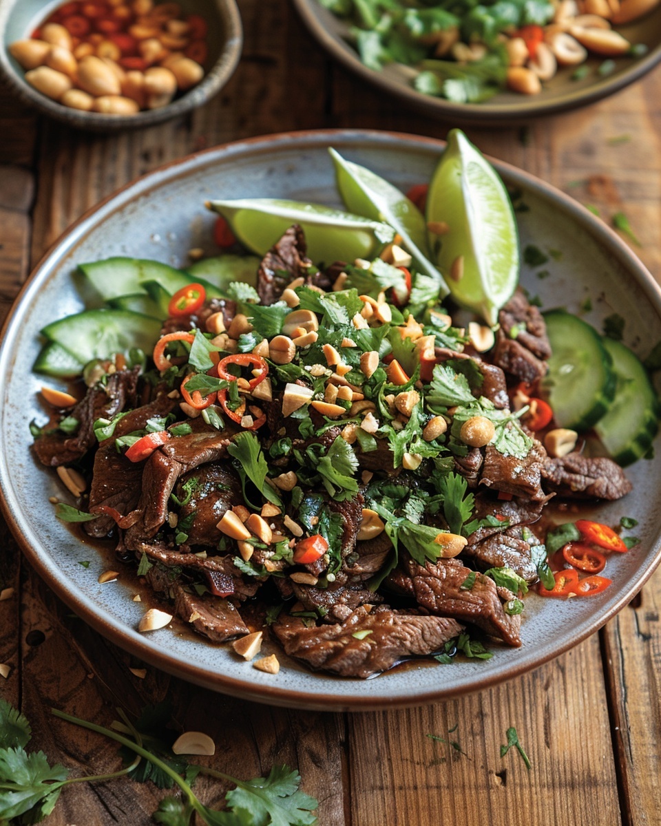 Beef saté met pindasaus en komkommersalade