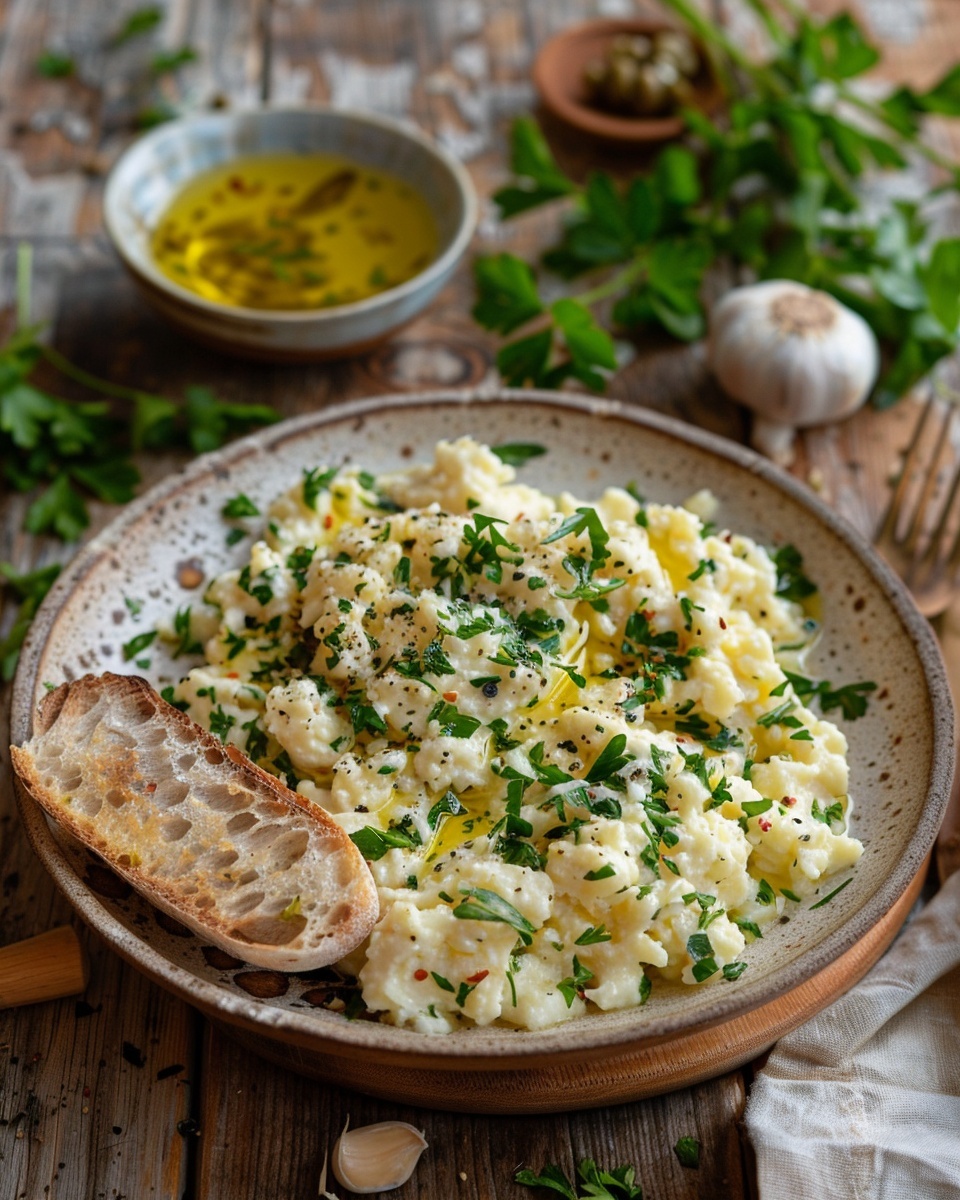 Bloemkoolrijst met peterselie en knoflook