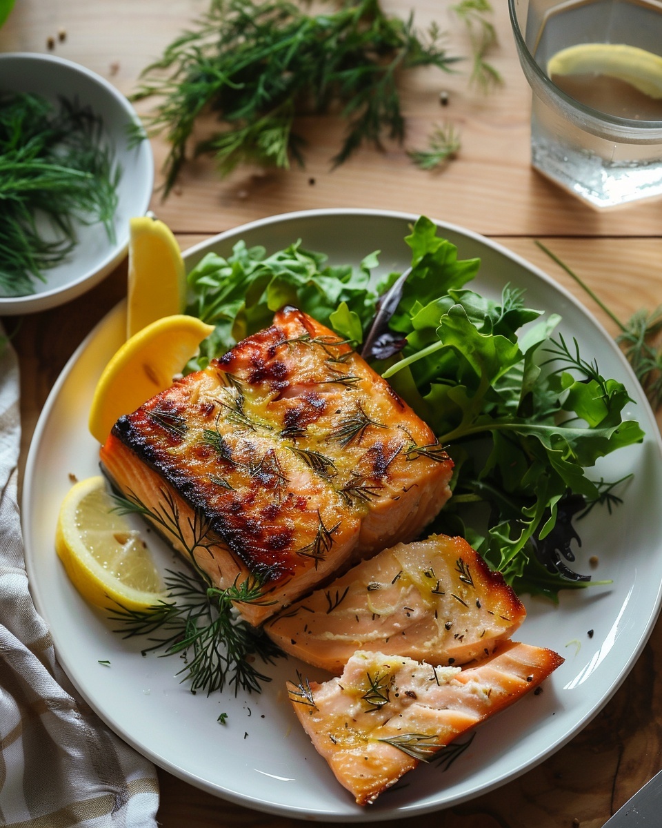 Cake met zalm, dille en citroen