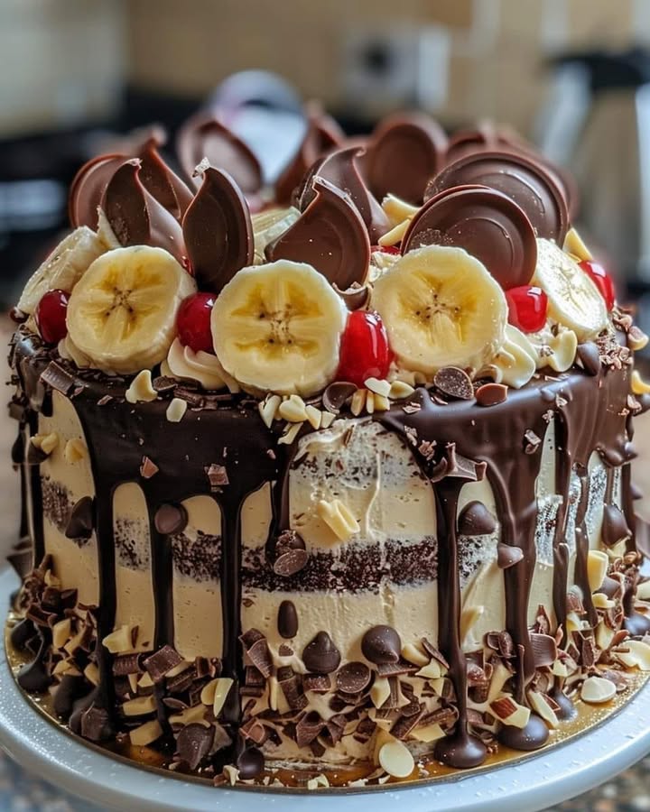 Chocolade Banaan Taart