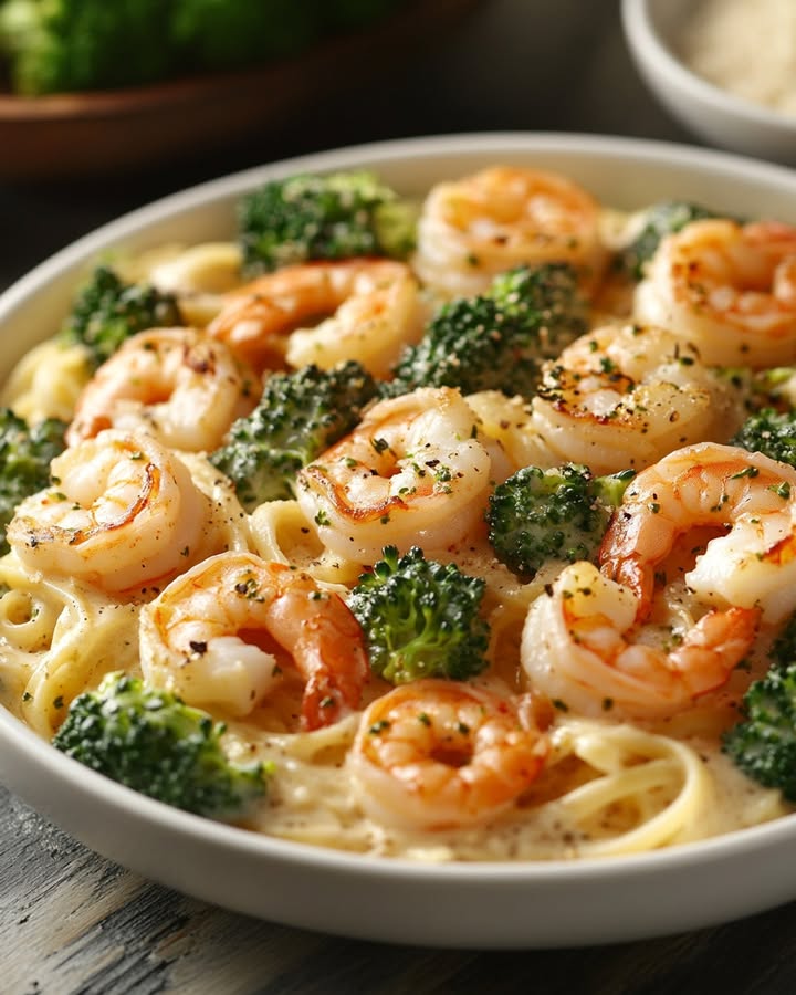 Garnalen Broccoli Alfredo