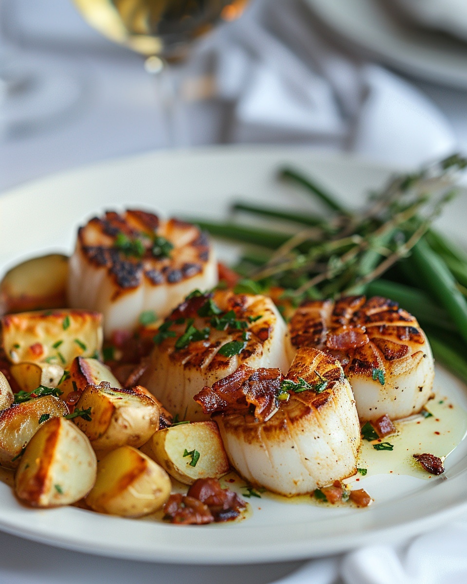 Gegrilde coquilles met pancetta en knoflookboter